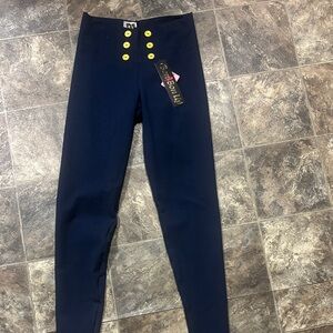 Navy woman colombian Bottoms with Gold Buttons size l but really small